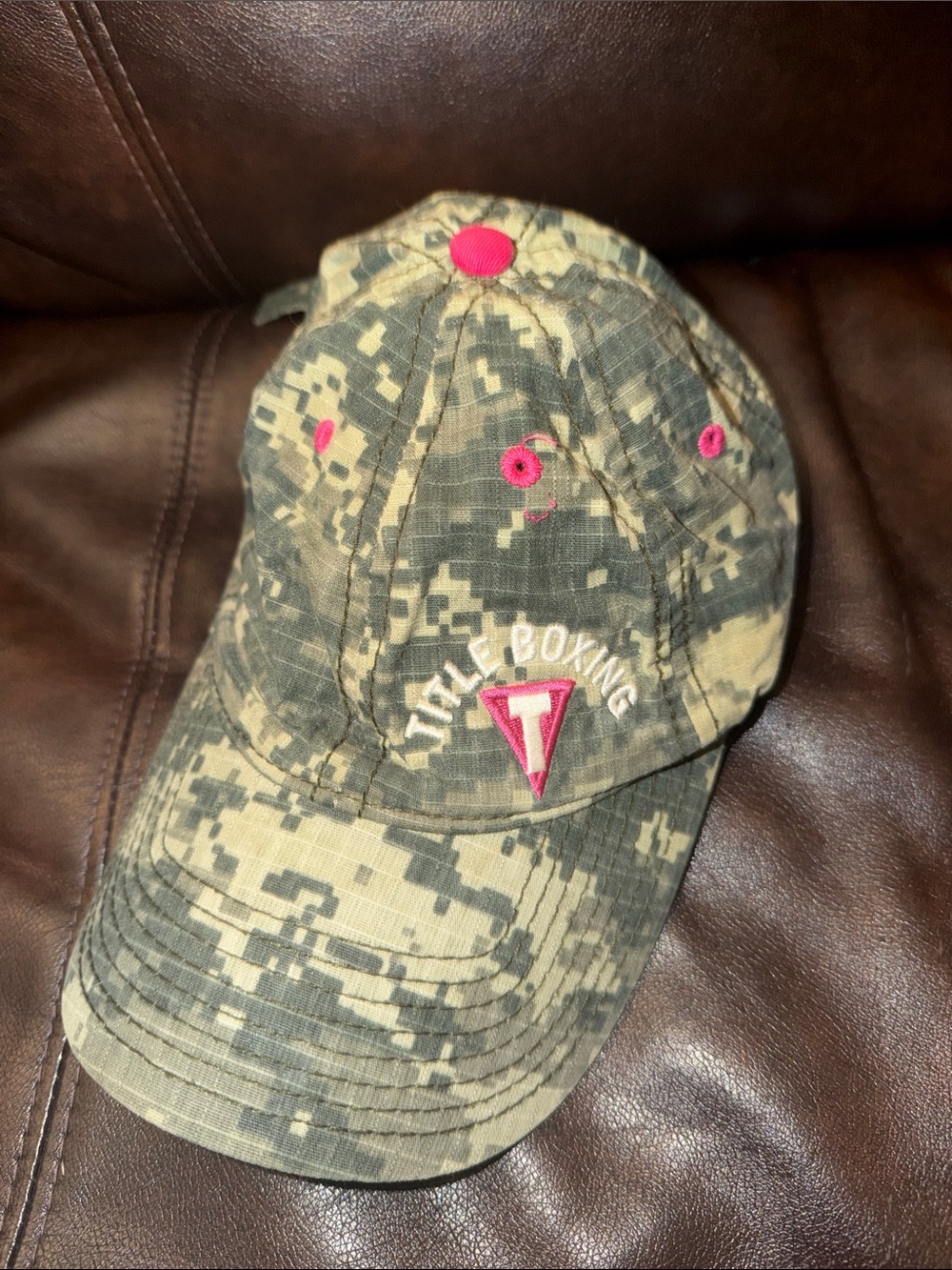 Women’s title boxing gym Camouflage Cap with Pink Accents